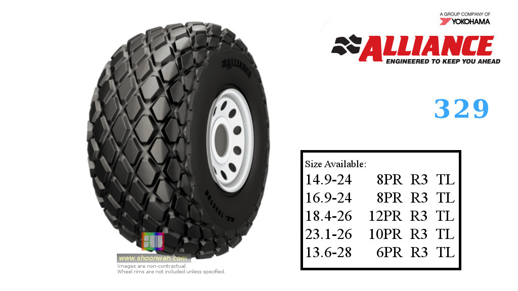  13.6-28 Alliance 6PR R3 329 Tubeless Tractor Tires Diamond Thread Compactor Farm Tractor Tire