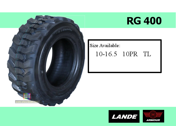 Lande (Armour) 10-16.5 RG400 industrial forklift tubeless tires, 10x16.50 10PR skid steer tubeless tires
