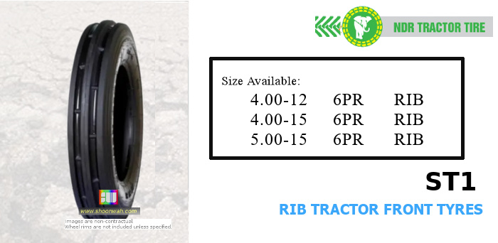 4.00-12 NDR 6PR ST1 ST-1 RIB tractor front tire premium agriculture ag  made in vietname