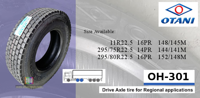 11R22.5 Otani 16PR OH-301 LUG tubeless TL radial tires