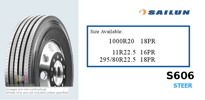 11R22.5 Sailun 16PR S606 RIB tubeless TL radial tires