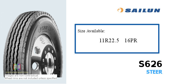 11R22.5 Sailun 16PR S626 RIB tubeless TL radial tires