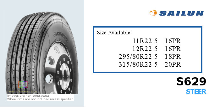 315/80R22.5 Sailun 20PR S629 RIB tubeless TL radial tires