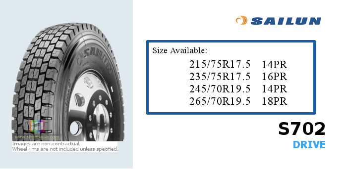 245/70R19.5 Sailun 14PR S702 tubeless TL radial tires
