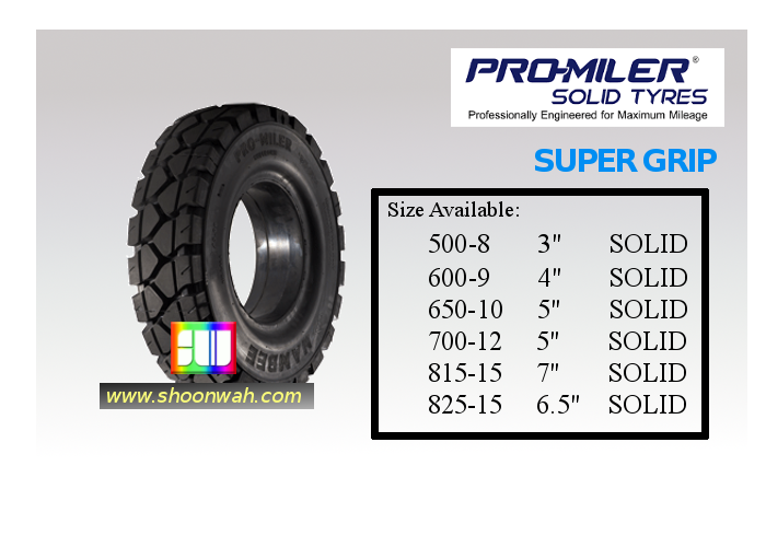 ProMiler 500x8 5.00-8 super grip forklift solid tires