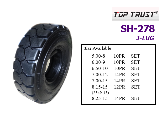 Top Trust 700-12 7.00-12 700x12 7.00x12 SH278 14PR Forklift Tires